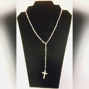 Silver beaded Rosary